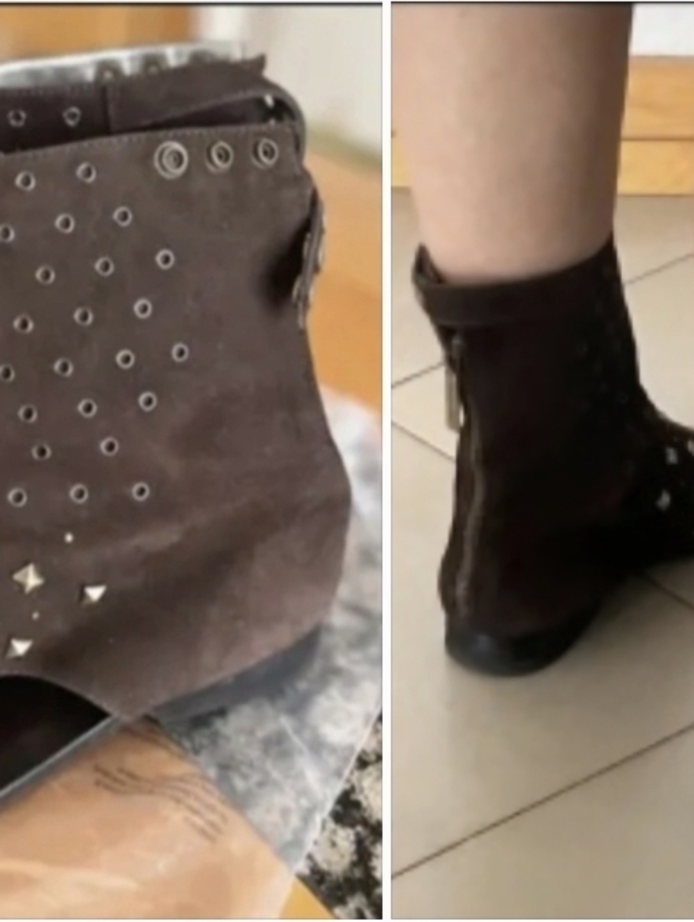 Studded Grey Suede Gladiator Sandals - Women's EU 41 US Size 10